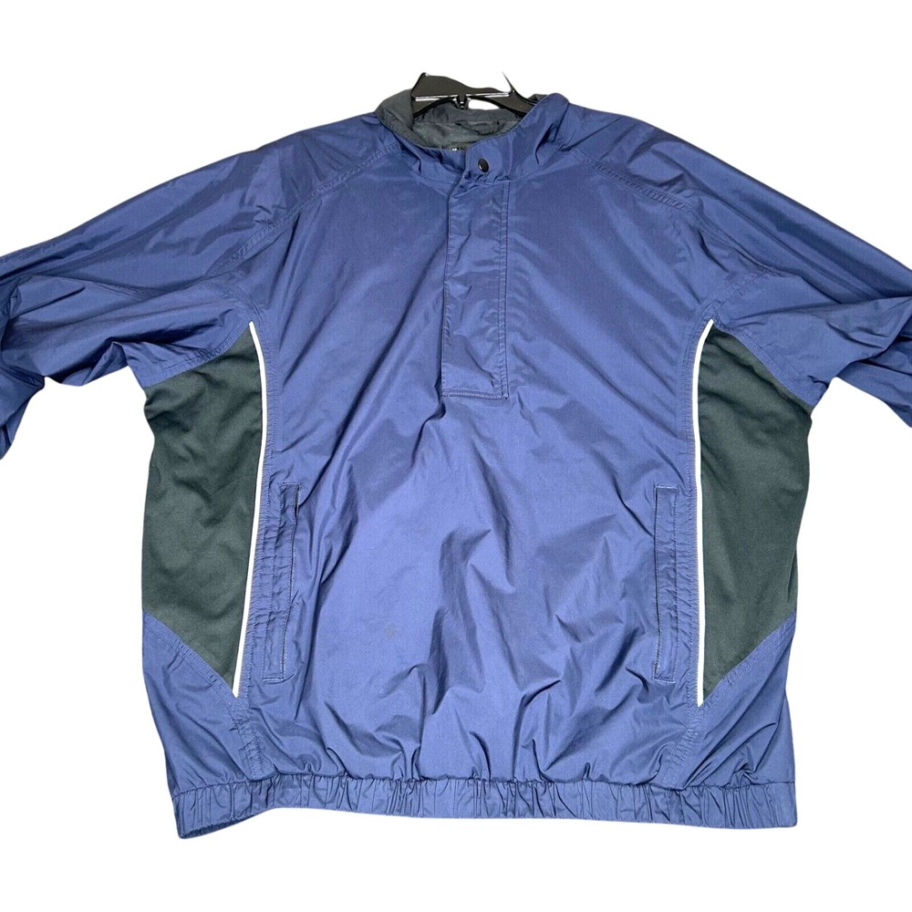 FootJoy DryJoysJacket Mens L Blue Black‎ 1/2 Zip Long Sleeve Golf Waterproof